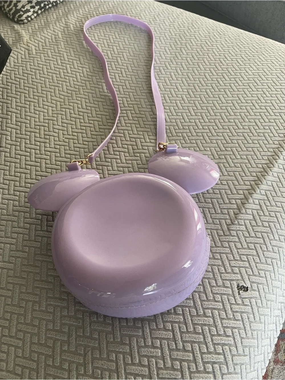 Kids Lilac Beaded Mouse Crossbody Bag